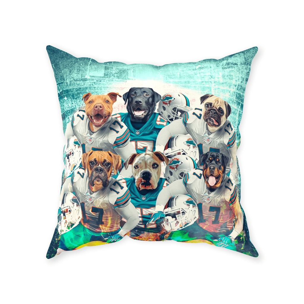 &#39;Miami Doggos&#39; Personalized 6 Pet Throw Pillow
