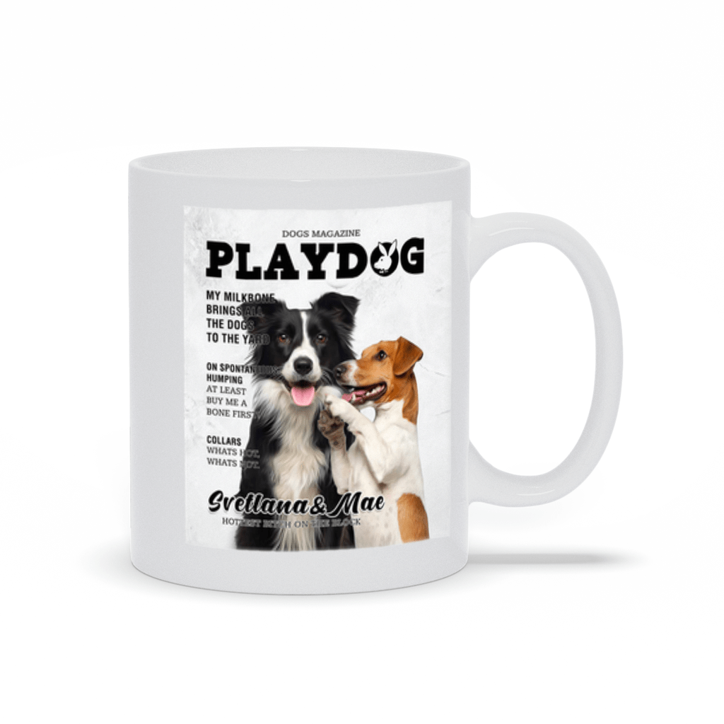 Taza personalizada con 2 mascotas &#39;Playdog&#39;