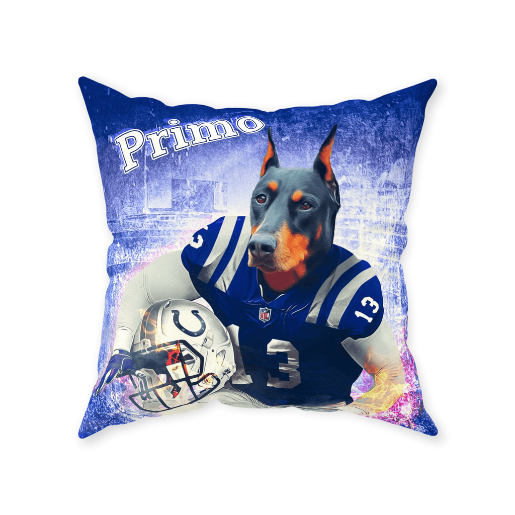 &#39;Indianapolis Doggos&#39; Personalized Pet Throw Pillow