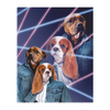 '1980s Lazer Portrait' Personalized 2 Pet Standing Canvas