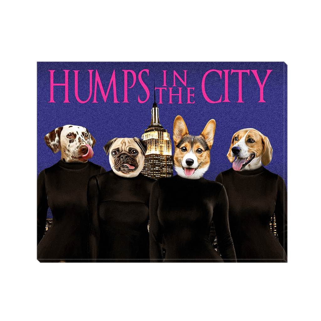 &#39;Humps in the City&#39; Personalized 4 Pet Canvas