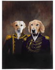 Manta personalizada para 2 mascotas 'El Almirante y el Capitán' 