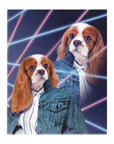 '1980s Lazer Portrait (Female)' Personalized Pet Standing Canvas