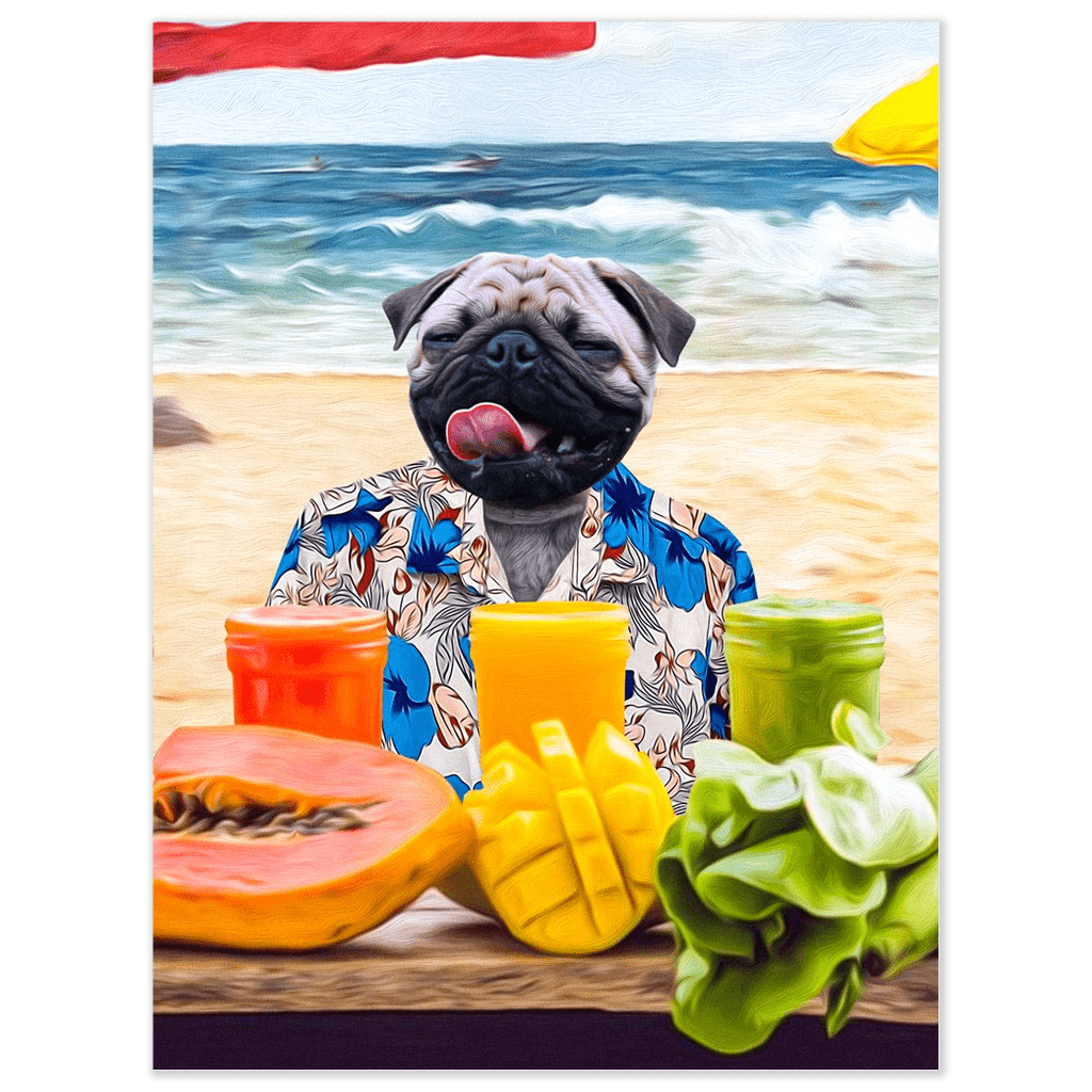 Póster Mascota personalizada &#39;El perro de la playa&#39;