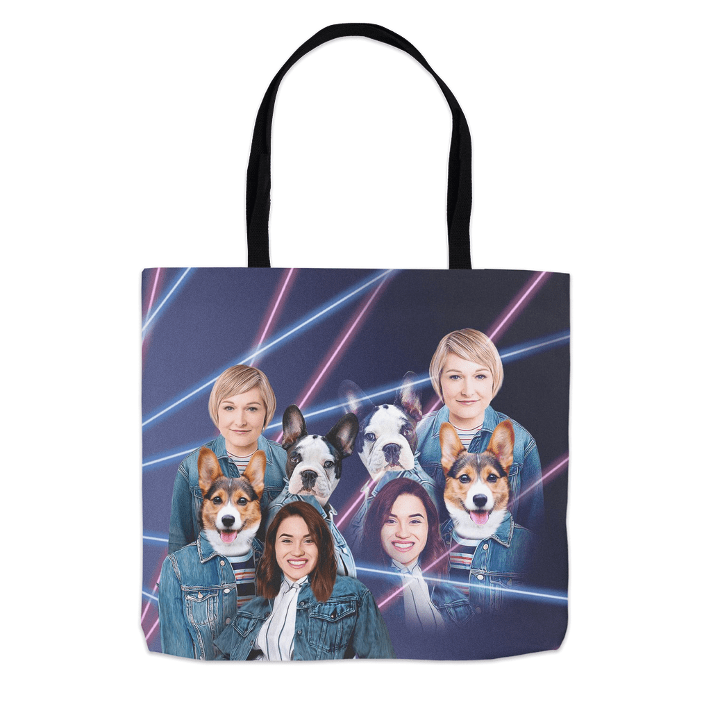 &#39;1980s Lazer Portrait 2 Pet &amp; Humans(Females)&#39; Personalized Tote Bag