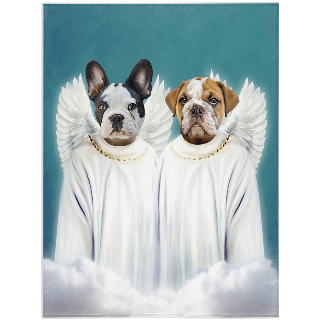 &#39;2 Angels&#39; Personalized 2 Pet Blanket