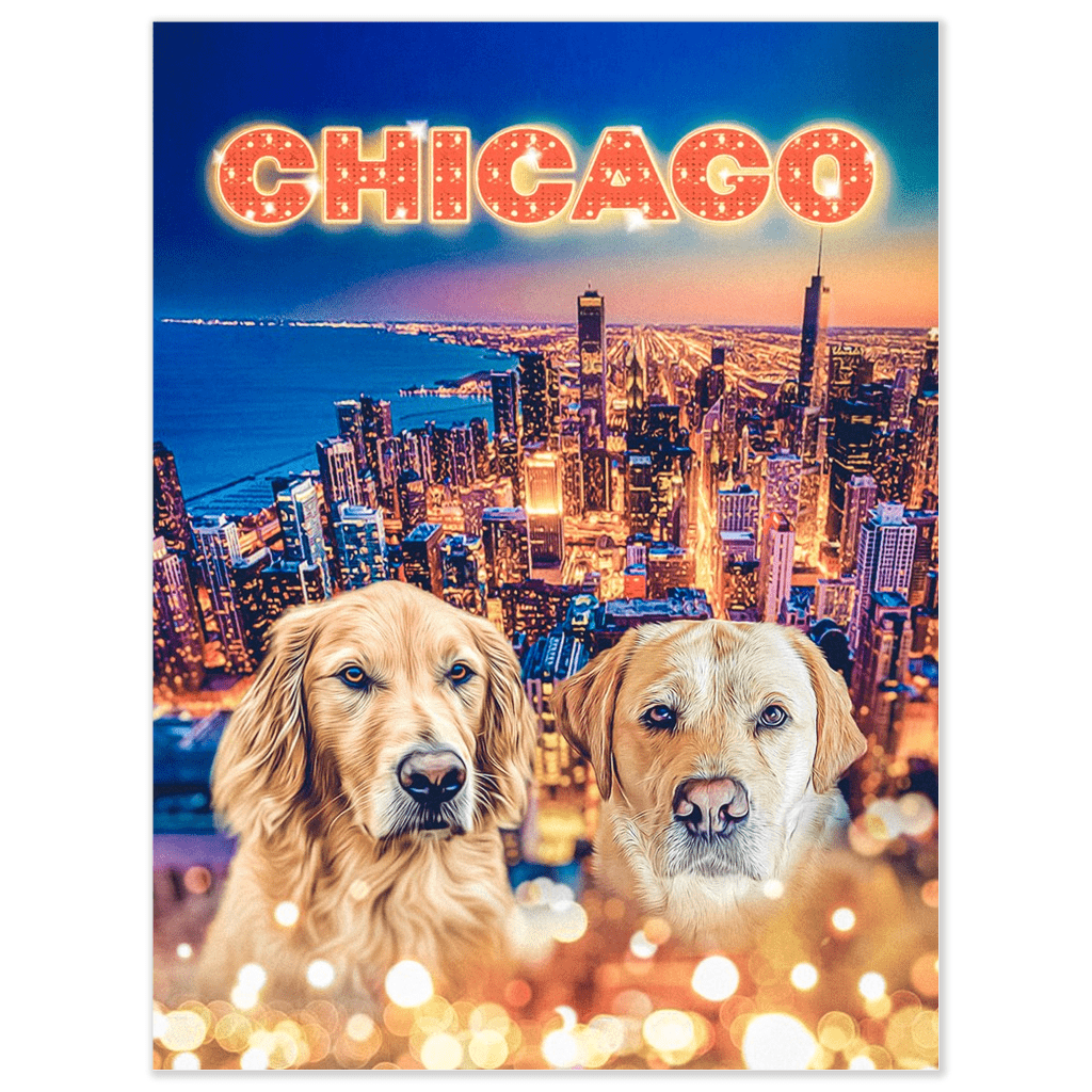 &#39;Doggos Of Chicago&#39; Personalized 2 Pet Poster