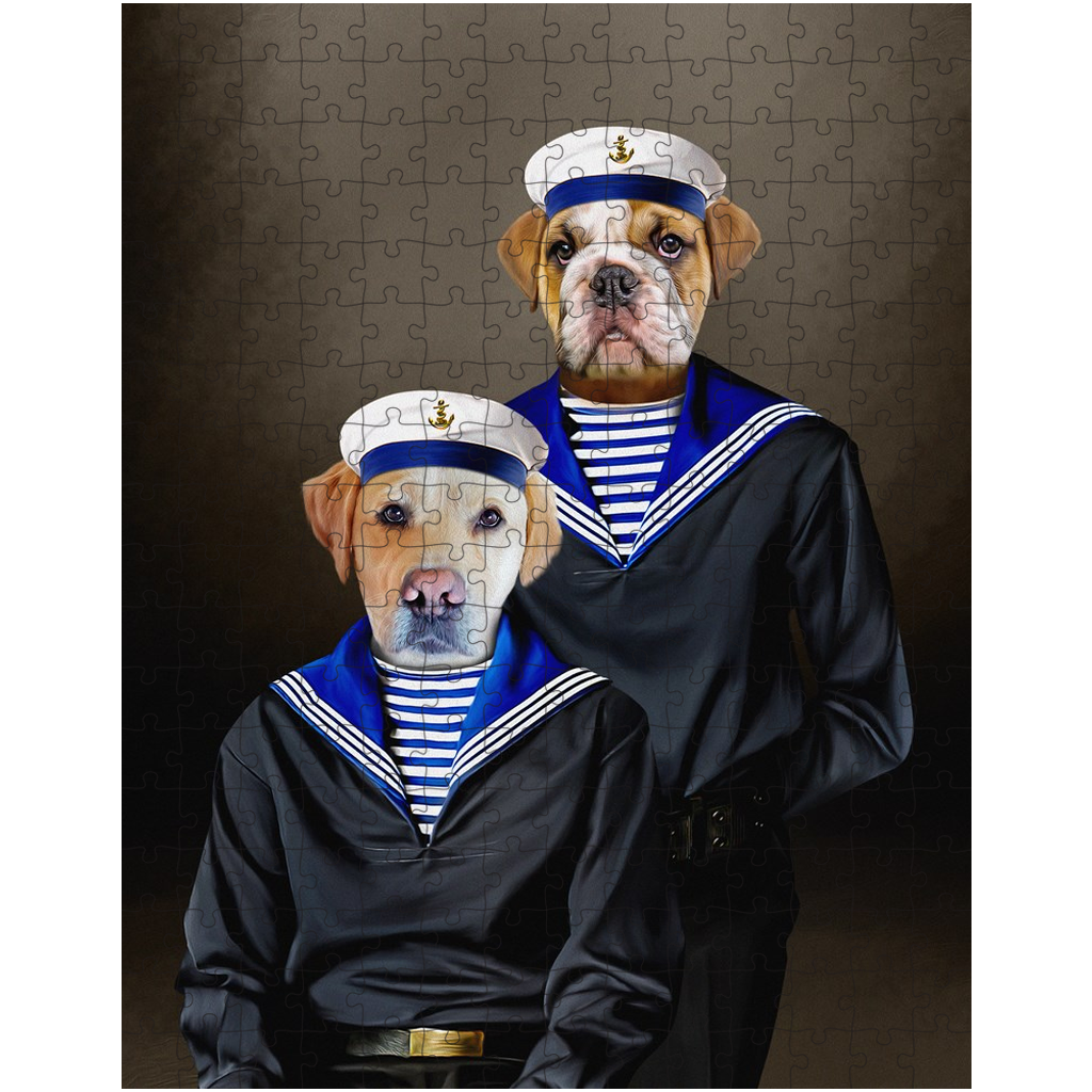 &#39;The Sailors&#39; Personalized 2 Pet Puzzle