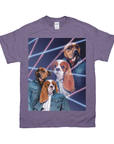 '1980s Lazer Portrait' Personalized 2 Pet T-Shirt