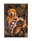 Lienzo personalizado para 2 mascotas 'Chewdogga &amp; Dogg-E-Wok'