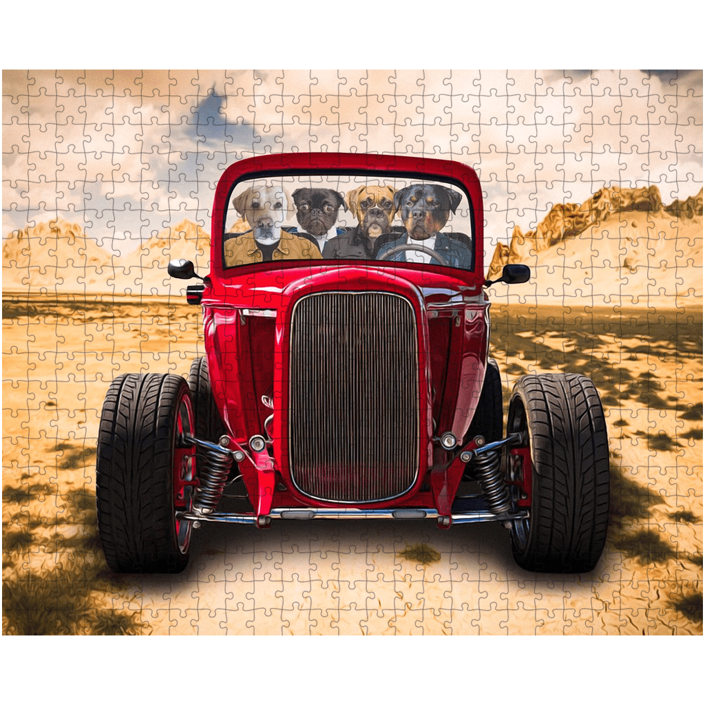 &#39;The Hot Rod&#39; Personalized 4 Pet Puzzle