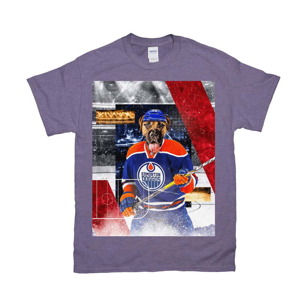 &#39;Edmonton Doggos Hockey&#39; Personalized Pet T-Shirt