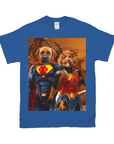 Camiseta personalizada para 2 mascotas 'Superdog &amp; Wonder Doggette'