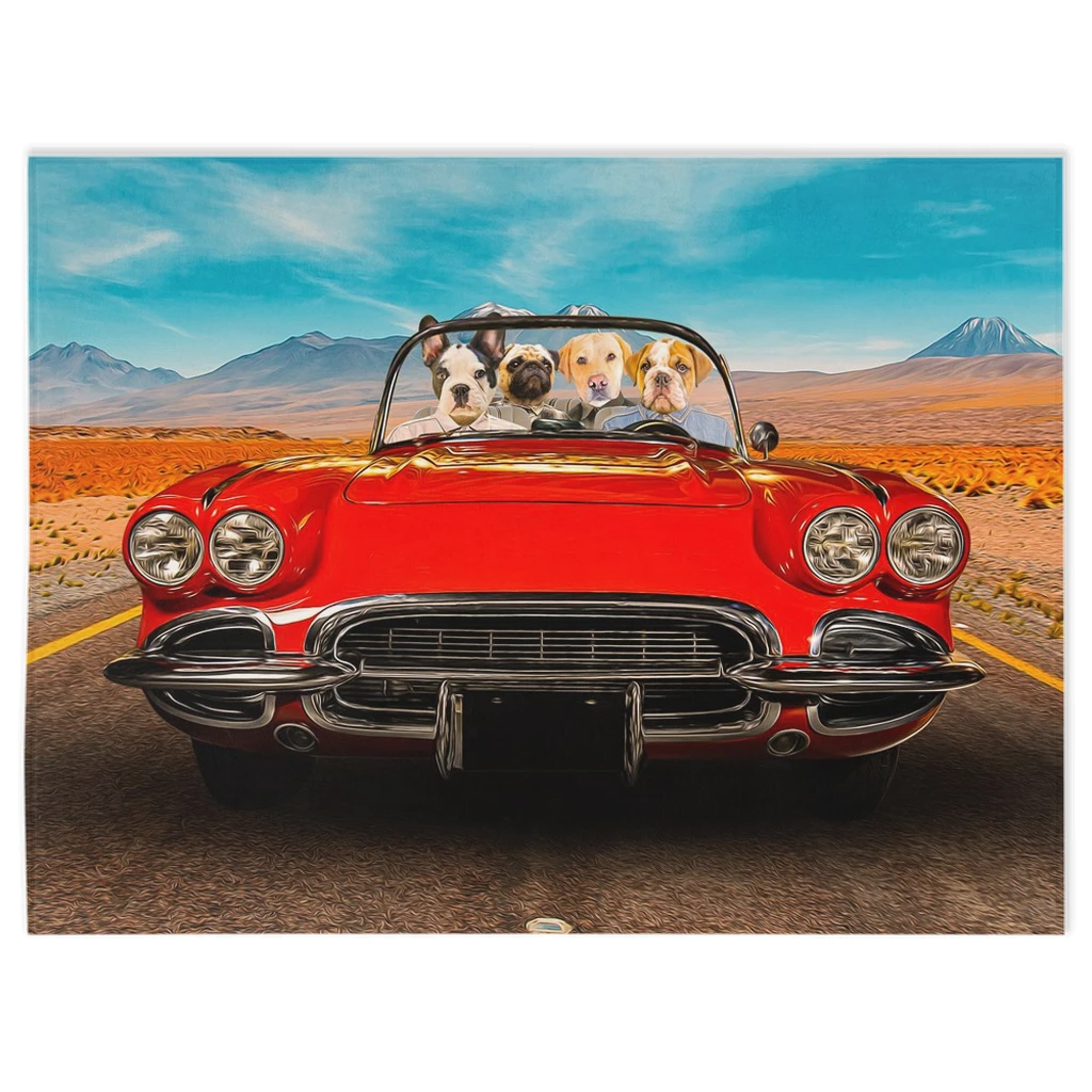 &#39;The Classic Paw-Vette&#39; Personalized 4 Pet Blanket