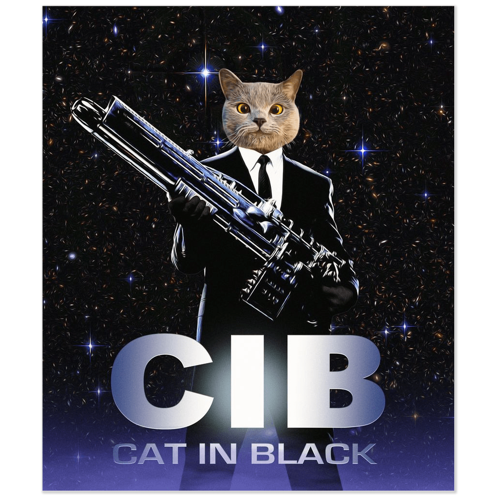&#39;Cat in Black&#39; Personalized Pet Poster