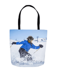 'The Skier' Personalized Tote Bag