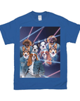 Camiseta personalizada para 4 mascotas 'Retrato Lazer de los años 80 (4 hembras)' 
