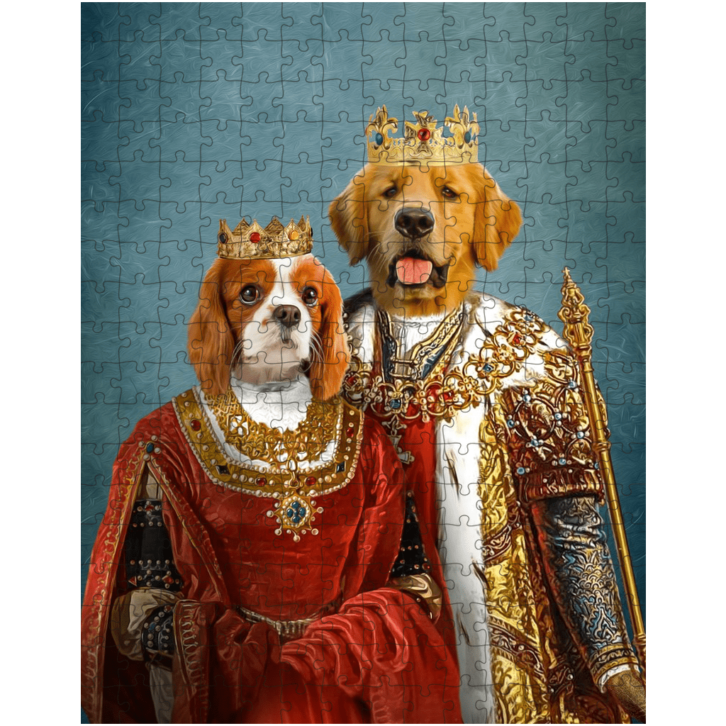 &#39;King and Queen&#39; Personalized 2 Pet Puzzle