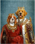Rompecabezas personalizado de 2 mascotas 'Rey y Reina'