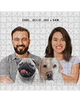 Personalized Modern 2 Pet & Humans Puzzle