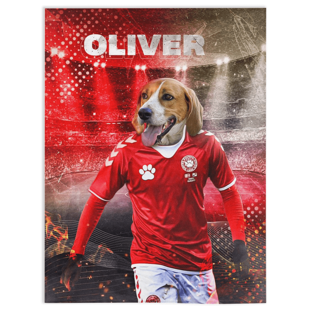 Manta personalizada para mascotas &#39;Denmark Doggos Soccer&#39;
