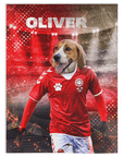 Manta personalizada para mascotas 'Denmark Doggos Soccer'