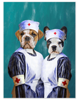 Póster personalizado de 2 mascotas 'Las Enfermeras'