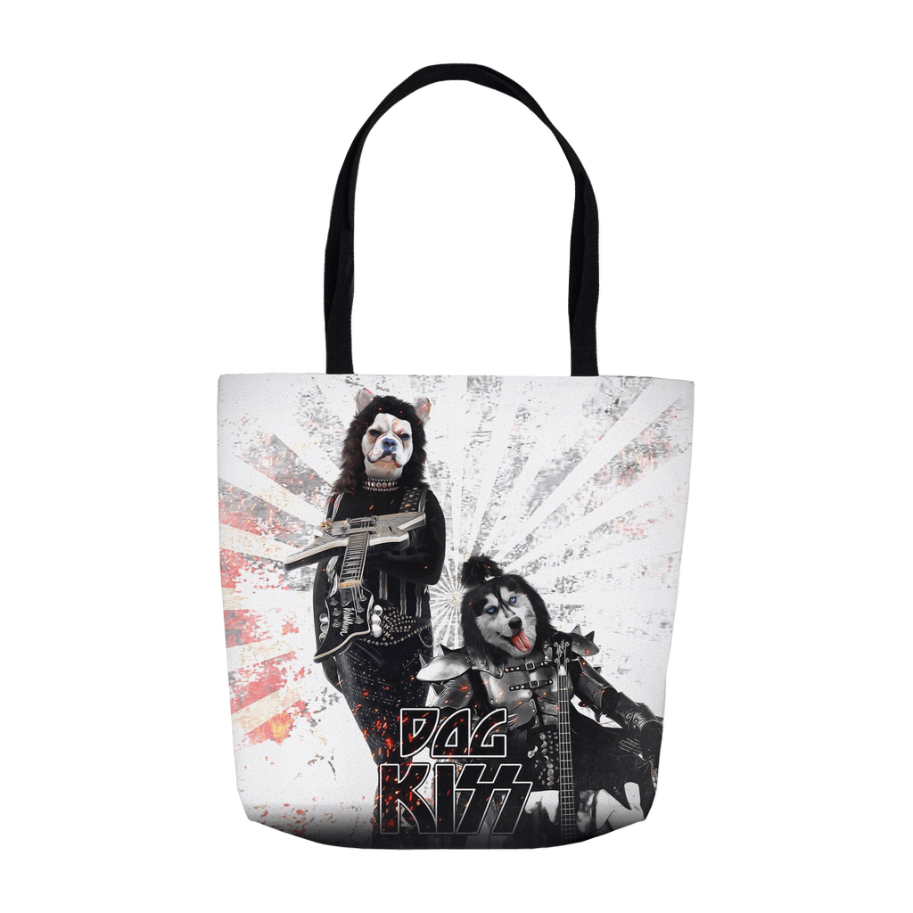 &#39;Kiss Doggos&#39; Personalized 2 Pet Tote Bag