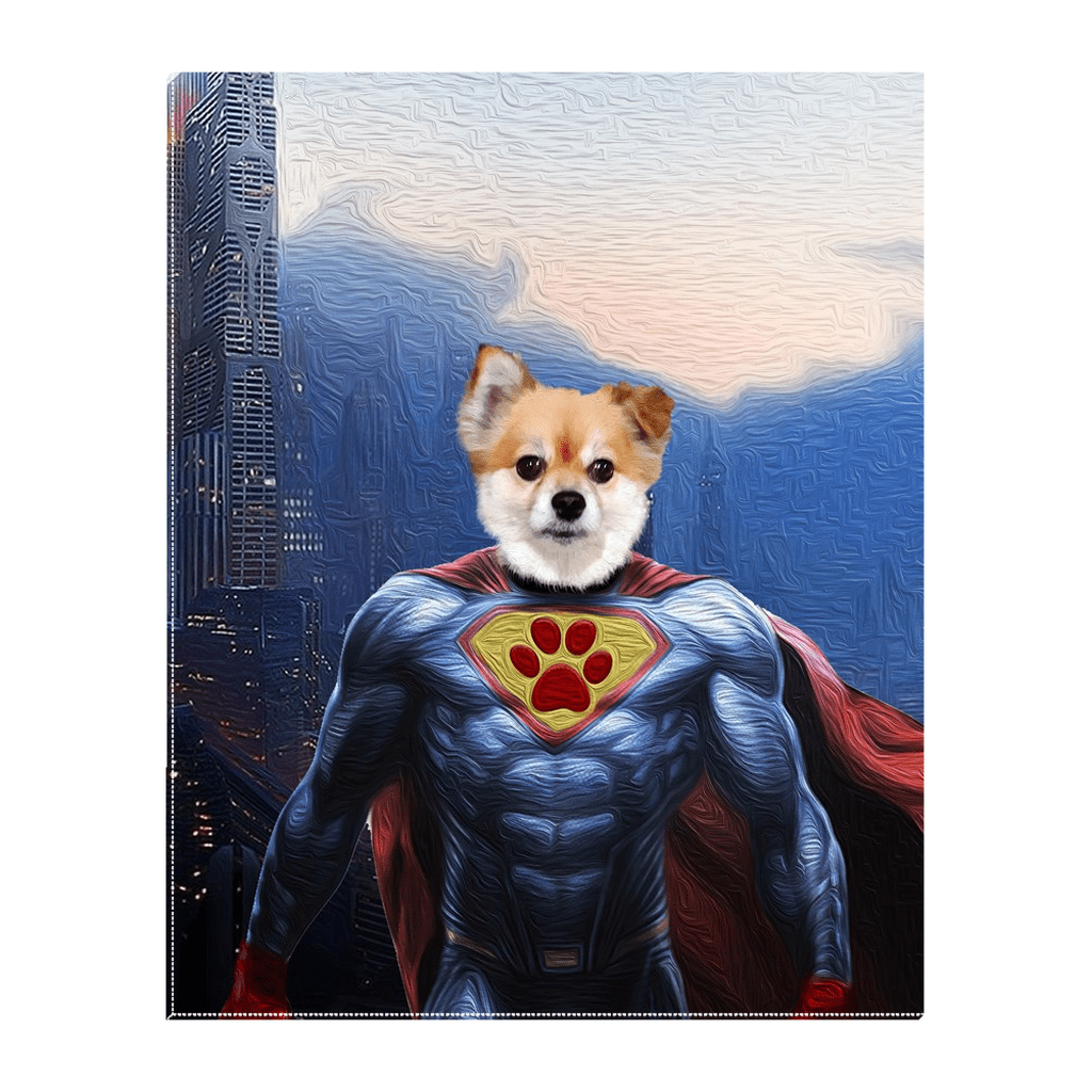 &#39;The Super Dog&#39; Personalized Pet Standing Canvas