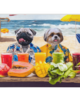 'The Beach Dogs' Personalized 2 Pet Blanket