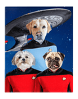 'Doggo-Trek' Lienzo personalizado para 3 mascotas de pie