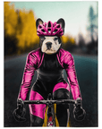 'The Female Cyclist' Personalized Pet Blanket