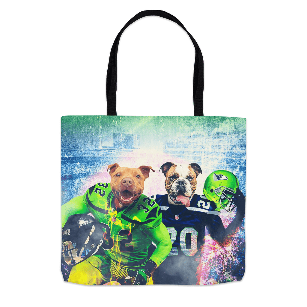 &#39;Seattle Doggos&#39; Personalized 2 Pet Tote Bag