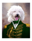 Lienzo de pie personalizado para mascotas 'El Almirante Verde'