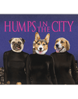 Manta personalizada para 3 mascotas 'Jorobas en la ciudad' 