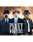 'Peaky Woofers' Personalized 3 Pet Standing Canvas