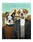 'American Pawthic' Personalized 2 Pet Standing Canvas