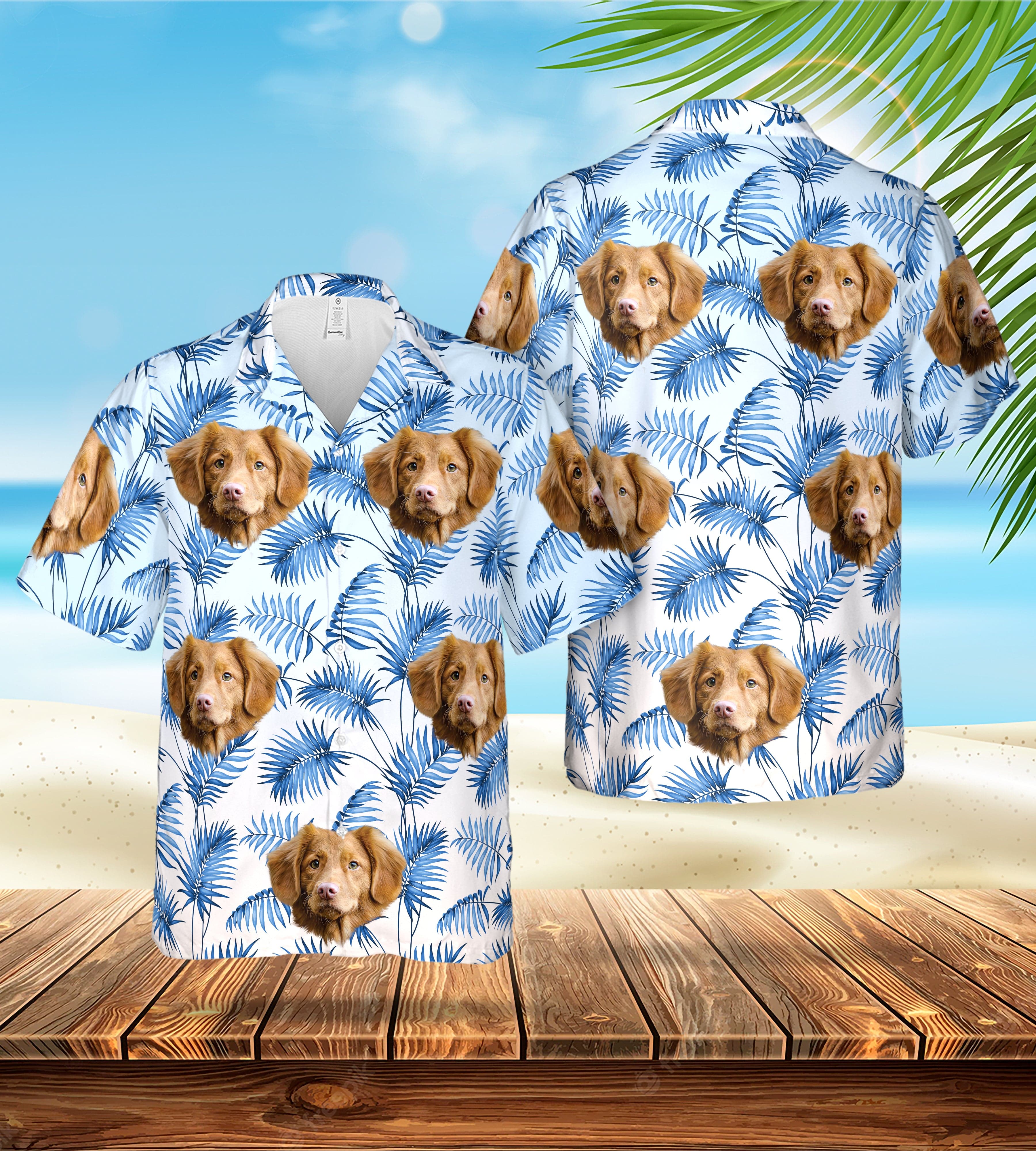 Custom Hawaiian Shirt (Springtime Blue: 1-4 Pets)