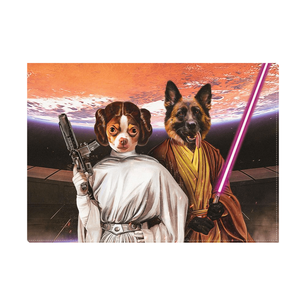 &#39;Princess Leidown &amp; Jedi-Doggo&#39; Personalized 2 Pet Standing Canvas