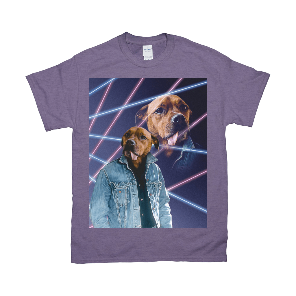 &#39;1980s Lazer Portrait&#39; Personalized Pet T-Shirt