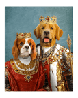 'King and Queen' Personalized 2 Pet Standing Canvas