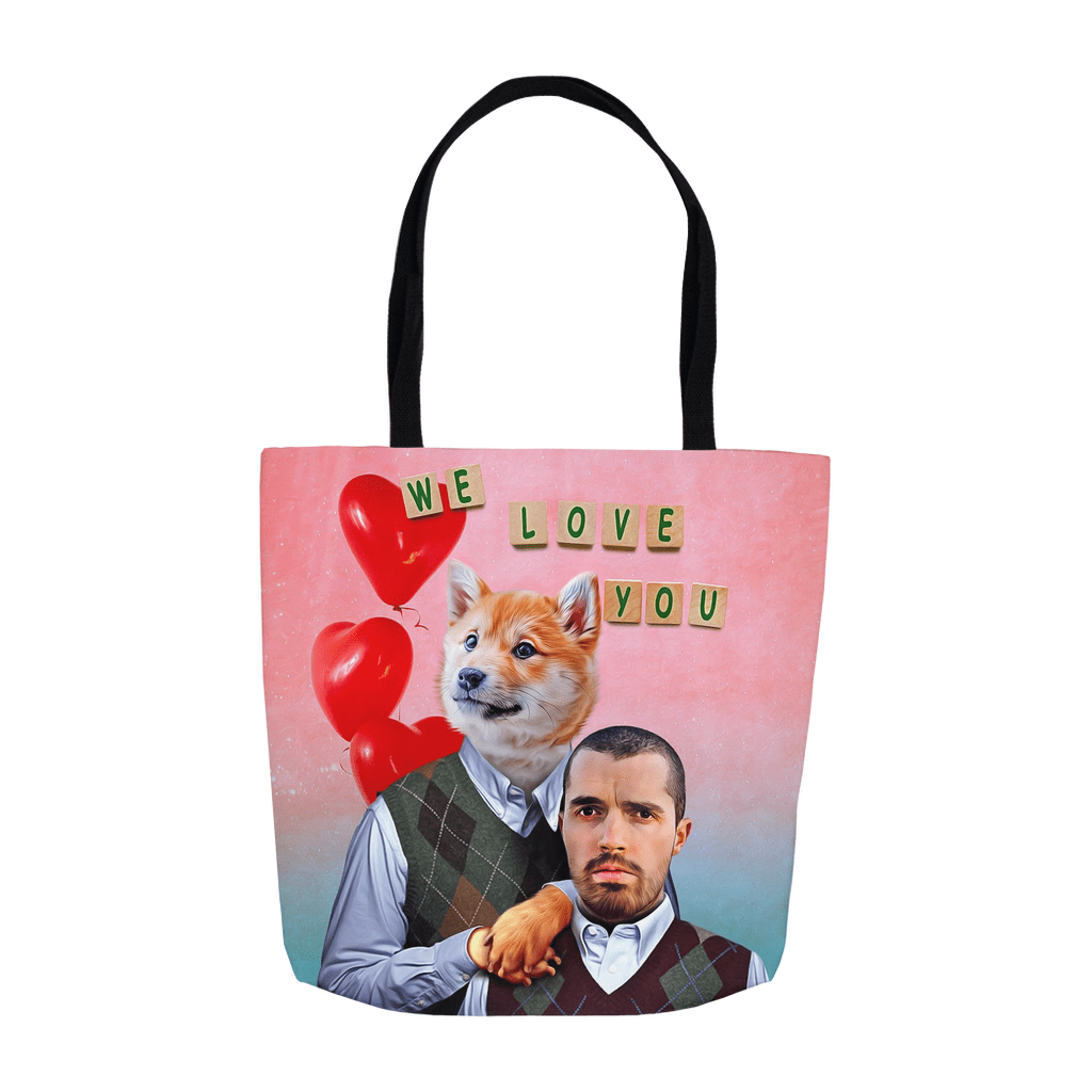 &#39;Step Doggo &amp; Human Valentines Edition&#39; Personalized 2 Pet Tote Bag