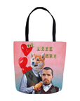 'Step Doggo & Human Valentines Edition' Personalized 2 Pet Tote Bag