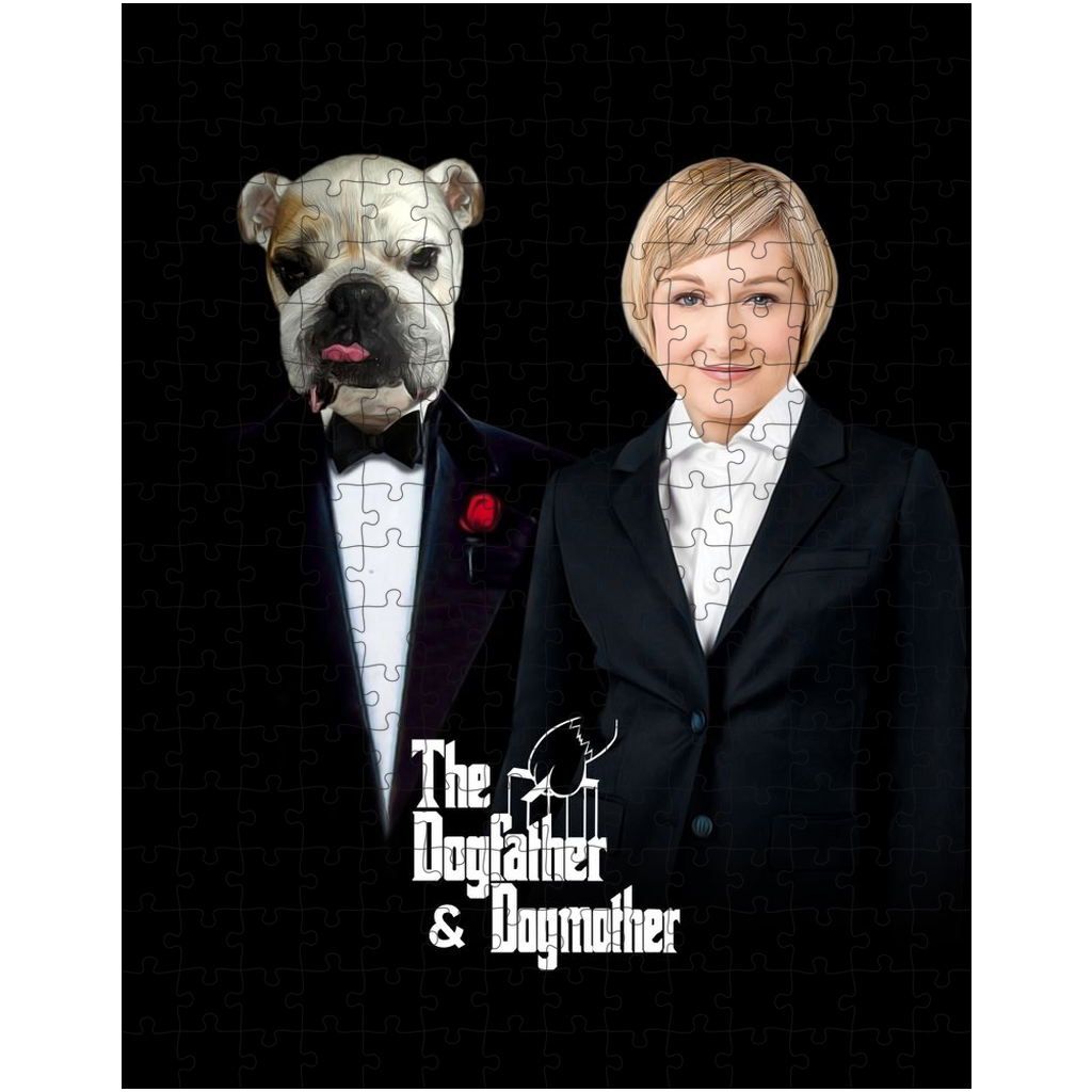Rompecabezas personalizado de mascota/humano &#39;The Dogfather &amp;amp; Dogmother&#39;