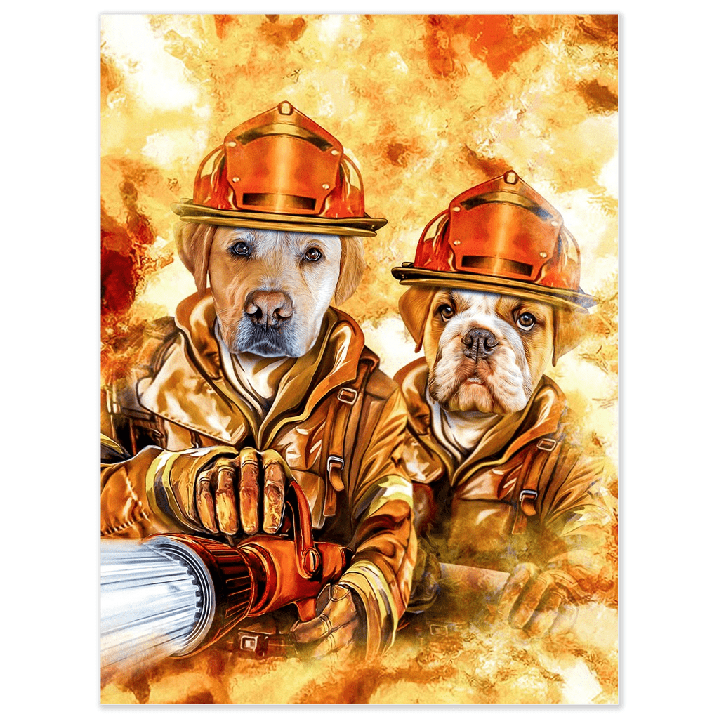 &#39;The Firefighters&#39; Personalized 2 Pet Poster