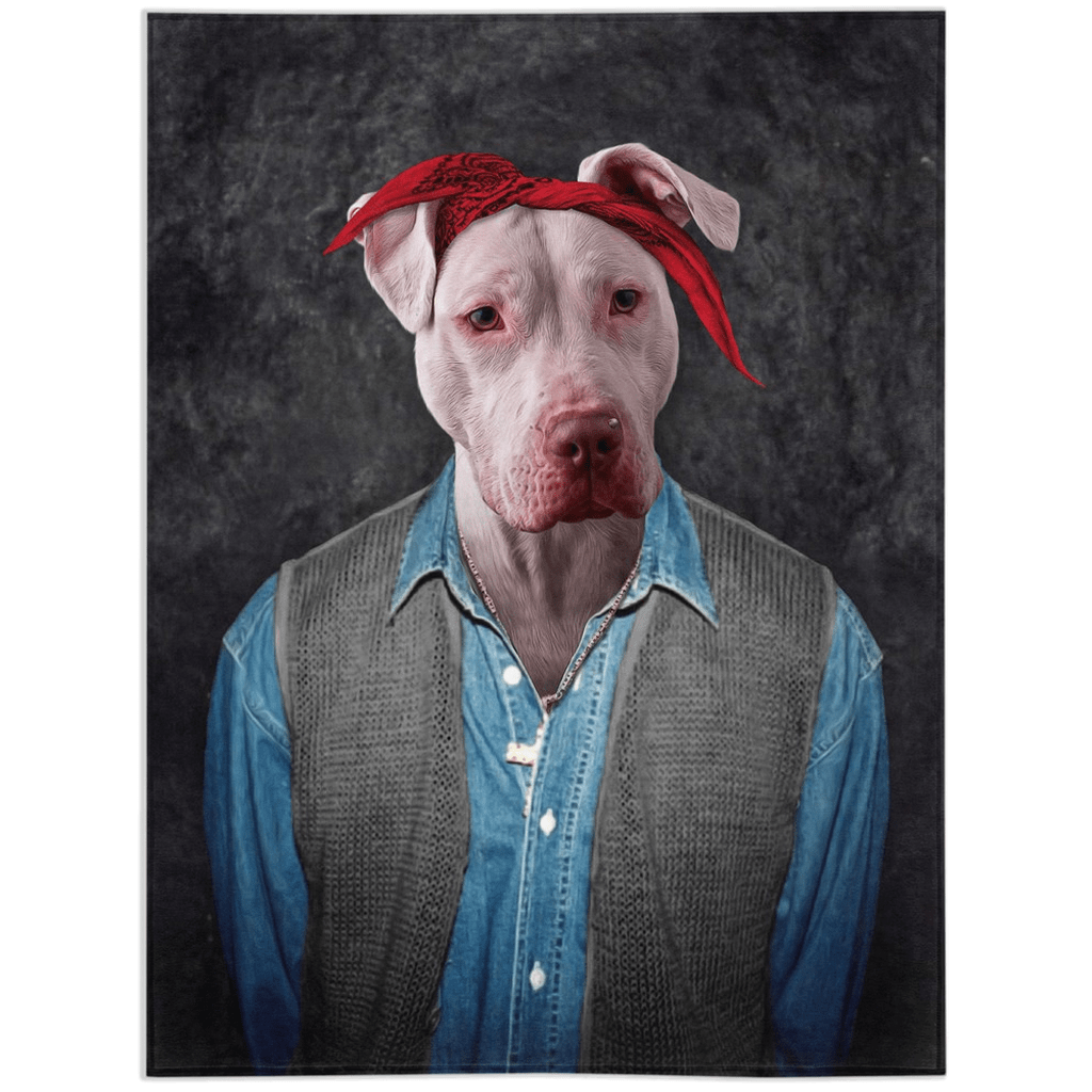 '2Pac Dogkur' Personalized Pet Blanket
