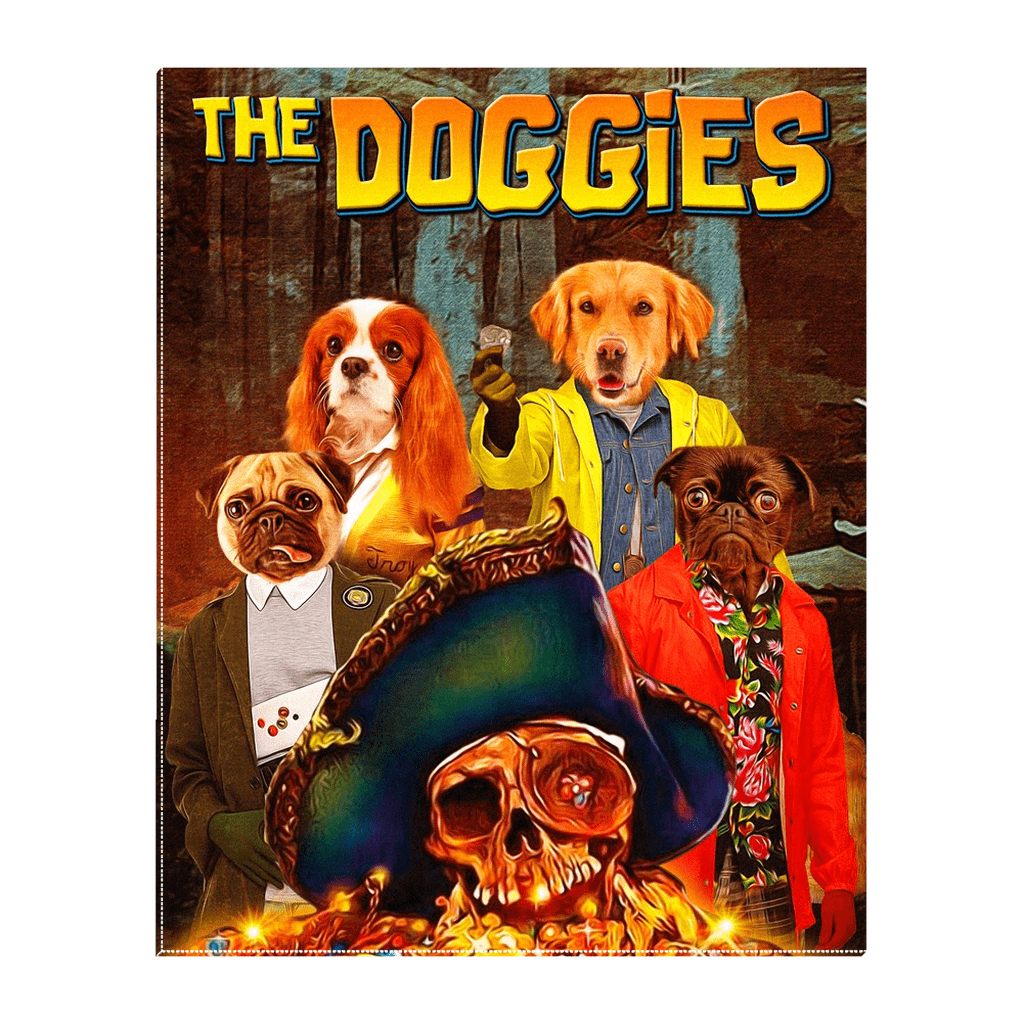&#39;The Doggies&#39; Personalized 4 Pet Standing Canvas