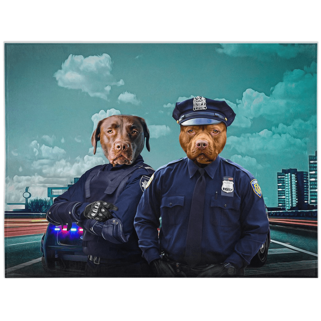 &#39;The Police Officers&#39; Personalized 2 Pet Blanket