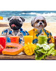 'The Beach Dogs' Personalized 2 Pet Standing Canvas