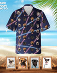Custom Hawaiian Shirt (1980's Lazer Portrait: 1-4 Pets)